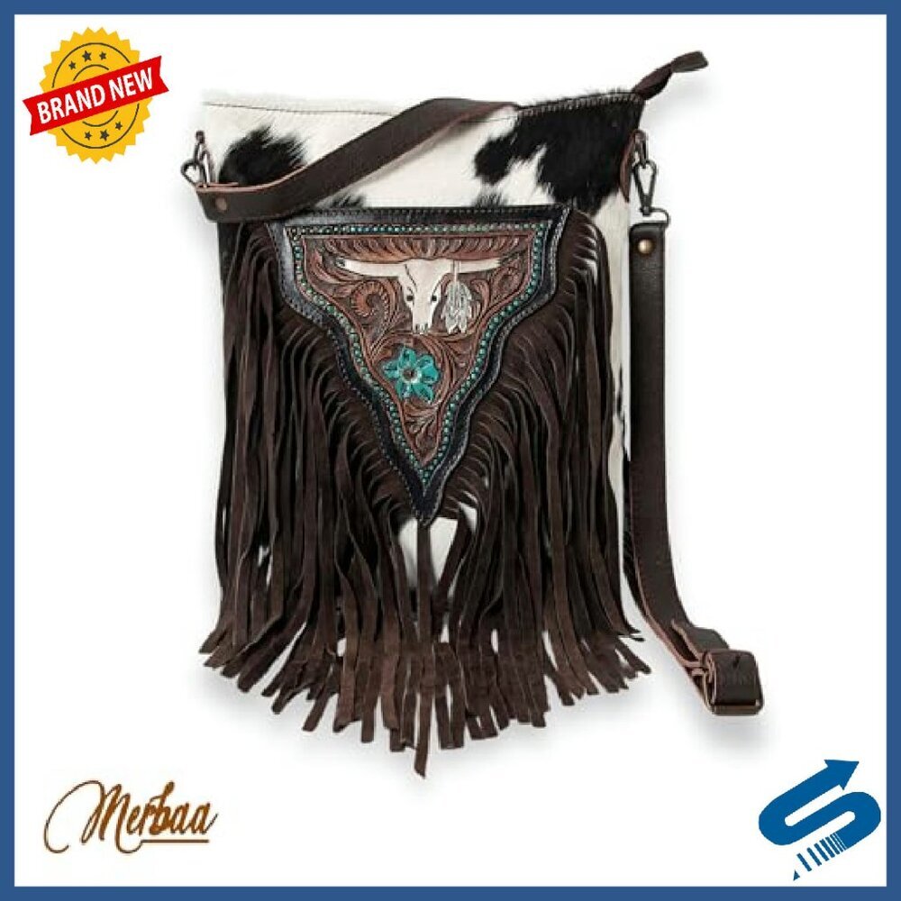 Genuine Leather Crossbody Bag with Adjustable Strap & Multiple Pockets - Picture 3 of 7